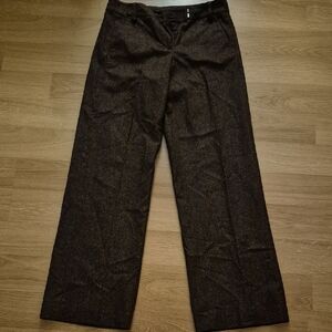 Woman's Classic Speckled Brown Wool Pants